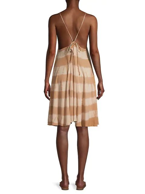 Free People Women's Sleeveless Printed High-Low Dress | Sand Dune - Small