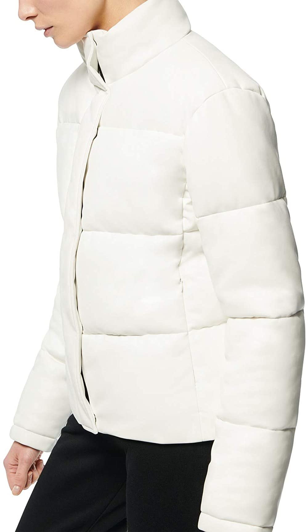 Marc New York Women's Faux-Leather Puffer Coat | Ivory - X-Large