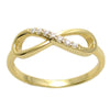 14K Gold Plated Sterling Silver Infinity Ring with CZ Accents | Wholesale Sterling Silver Rings - Jewelry
