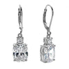 8.0 carat total weight clear CZ latch back earrings | Wholesale 925 Sterling Silver Jewelry