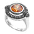 Elegant Oval Marcasite Ring with 1.75 Carat Orange CZ. Wholesale Sterling Silver Rings.