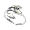 Elegant Ring with 3 Marquise Mother of Pearl Stones. Wholesale Sterling Silver Rings.