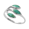 Art Deco Inspired Ring with 3 Marquise Turquoise Stones. Wholesale Sterling Silver Rings.
