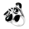 Dashing Wrap Ring with 5 Black Onyx Teardrop Stones | Wholesale Sterling Silver Rings - Jewelry