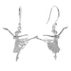 Beautiful ballerina in Arabesque pose hanging earrings | Wholesale 925 Sterling Silver Jewelry