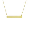 14K gold ion plated engravable horizontal rectangular bar necklace | Wholesale 925 Sterling Silver Jewelry