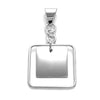 Chic engravable square in square outline frame pendant | Wholesale 925 Sterling Silver Jewelry