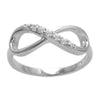 Brilliant Rhodium Finished Infinity Ring with CZ Accents | Wholesale Sterling Silver Rings - Jewelry