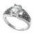 Classic Marcasite Ring with Clear Oval CZ Center Stone | Wholesale Sterling Silver Rings - Jewelry