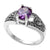 Classic Marcasite Ring with Purple Oval CZ Center Stone | Wholesale Sterling Silver Rings - Jewelry