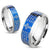 Mirror polished ring with engraved "Lord's Prayer" on blue band | Wholesale stainless steel rings - Jewelry