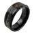 Black Tungsten Ring with Beveled Edges & Leaf Foliage Camo Inlay | Wholesale Tungsten Wedding Bands