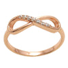 Rose Gold Plated Sterling Silver Infinity Ring with CZ Accents | Wholesale Sterling Silver Rings - Jewelry