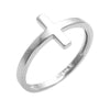 Sideways Cross Ring in Polished Sterling Silver. Wholesale Sterling Silver Rings.