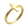  Sideways Cross Ring in 14K Gold Plated 925 Sterling Silver. Wholesale Sterling Silver Rings.