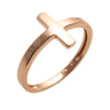  Sideways Cross Ring in Rose Gold Plated 925 Sterling Silver. Wholesale Sterling Silver Rings.