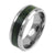 Silver Tungsten Ring | Chamfered Edges | Deep Forest Green Camo Inlay | Wholesale Tungsten Rings - Wedding Bands