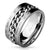 Stainless Steel Ring with Spinning Cuban Chain Band and 1st Timothy 6:6-16 Bible Verse | Wholesale Jewelry