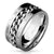 Stainless Steel Ring with Spinning Cuban Chain Band and Philippians 4:13 Bible Verse. Wholesale Jewelry