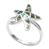 Delightful starfish ring with stunning abalone inlay | Wholesale sterling silver rings - Jewelry