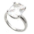 Spectacular Ring with Clear Rectangular CZ Solitaire. Wholesale Sterling Silver Rings | Jewelry
