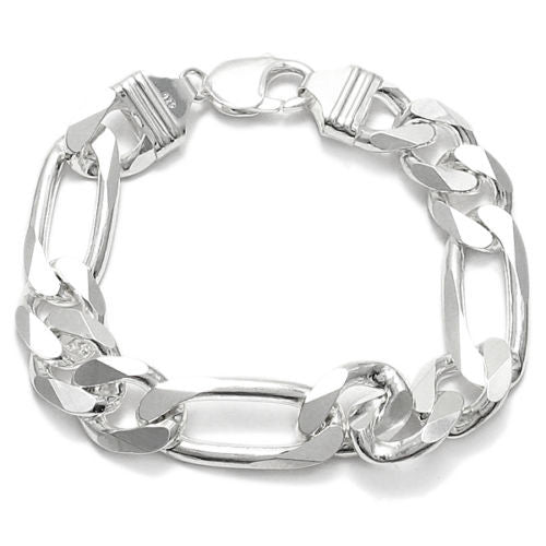 Sterling Silver Figaro Chain Bracelet in 13mm (Gauge 350). Wholesale ...