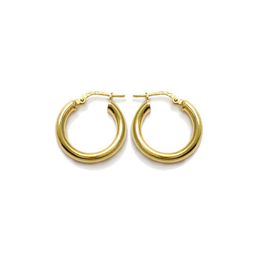 14K Gold over Sterling Silver Hoop Earrings. 5 Sizes - 925Express