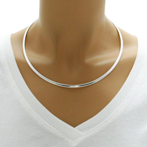 reversible gold and silver omega necklace