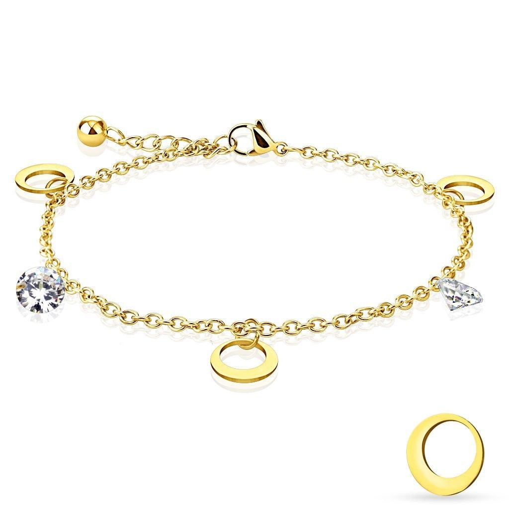 gold ankle charm bracelet