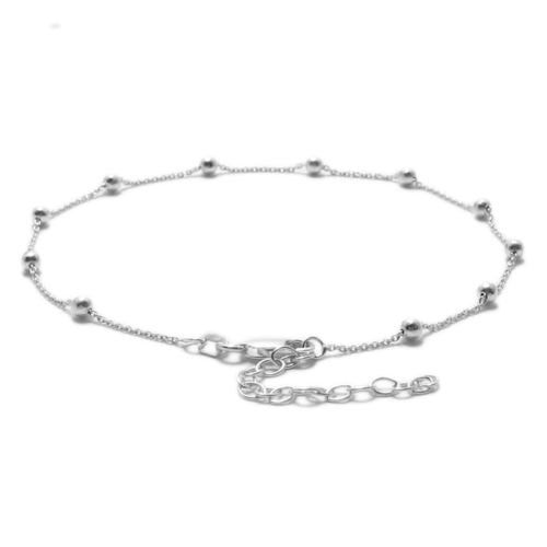 silver anklets with beads