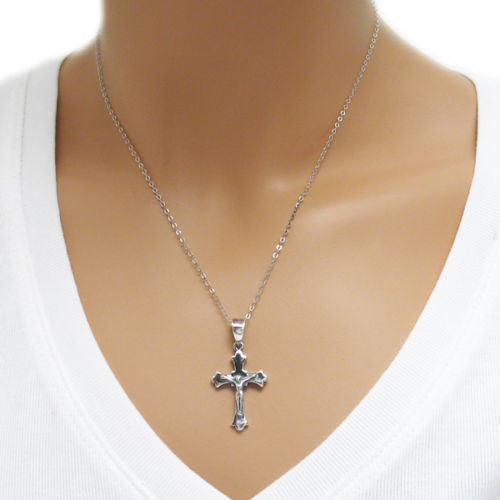 Fancy Sterling Silver Jesus Crucifix 