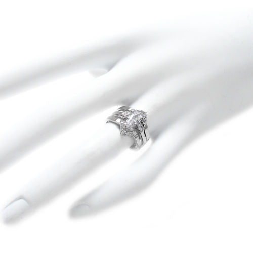 Sterling Silver Marquise CZ 3-Band Engagement/Wedding Ring. Wholesale -  925Express