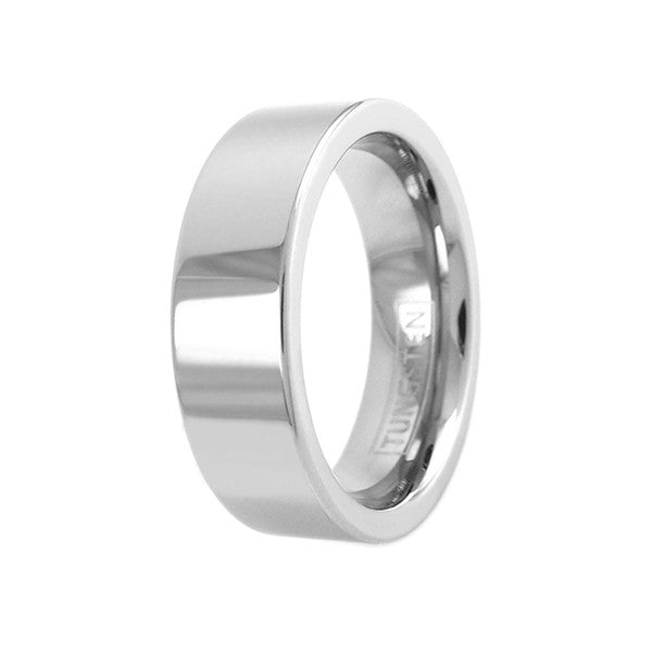 Flat Band Mirror Polished Tungsten Ring. Wholesale - 925Express