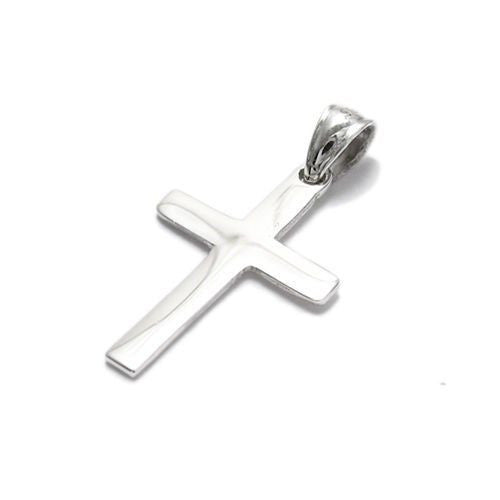 Modern Sterling Silver Cross Charm Pendant. Wholesale - 925Express