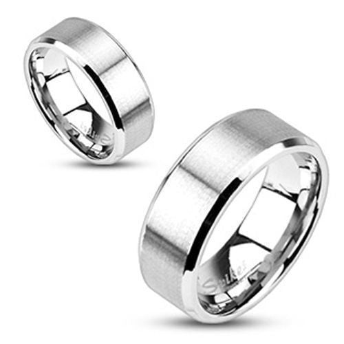 Brush Finish Stainless Steel Wedding Band. Wholesale - 925Express