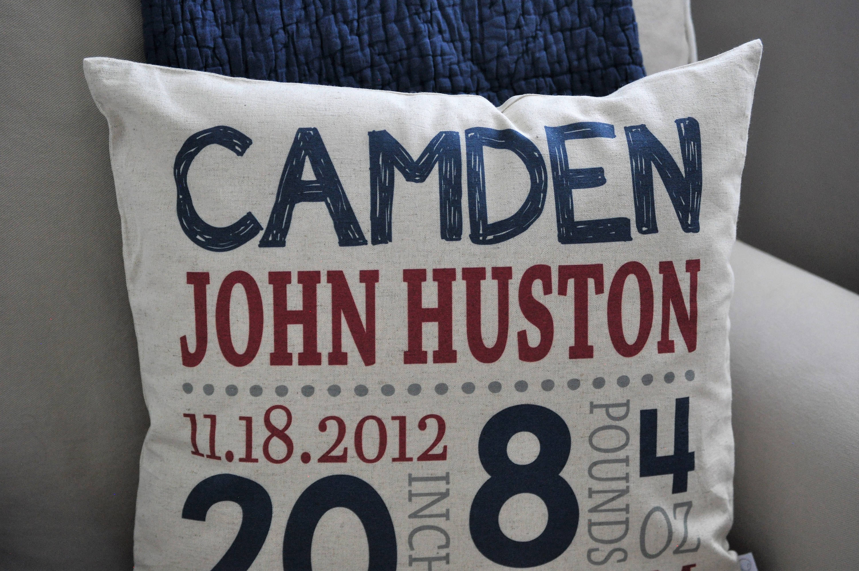 personalized birth pillow