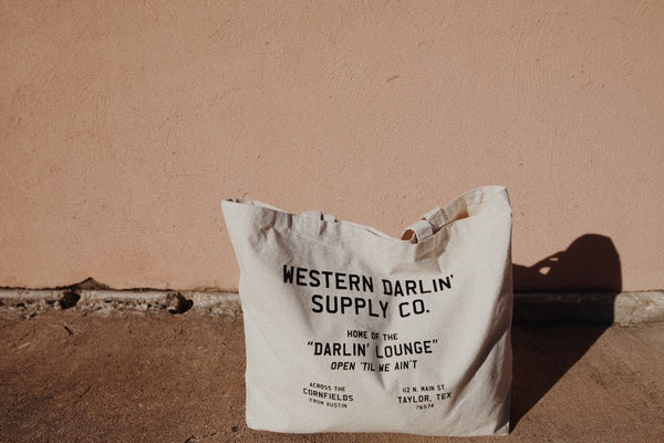 large tote bag on ground