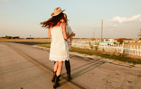 couple dancing in street