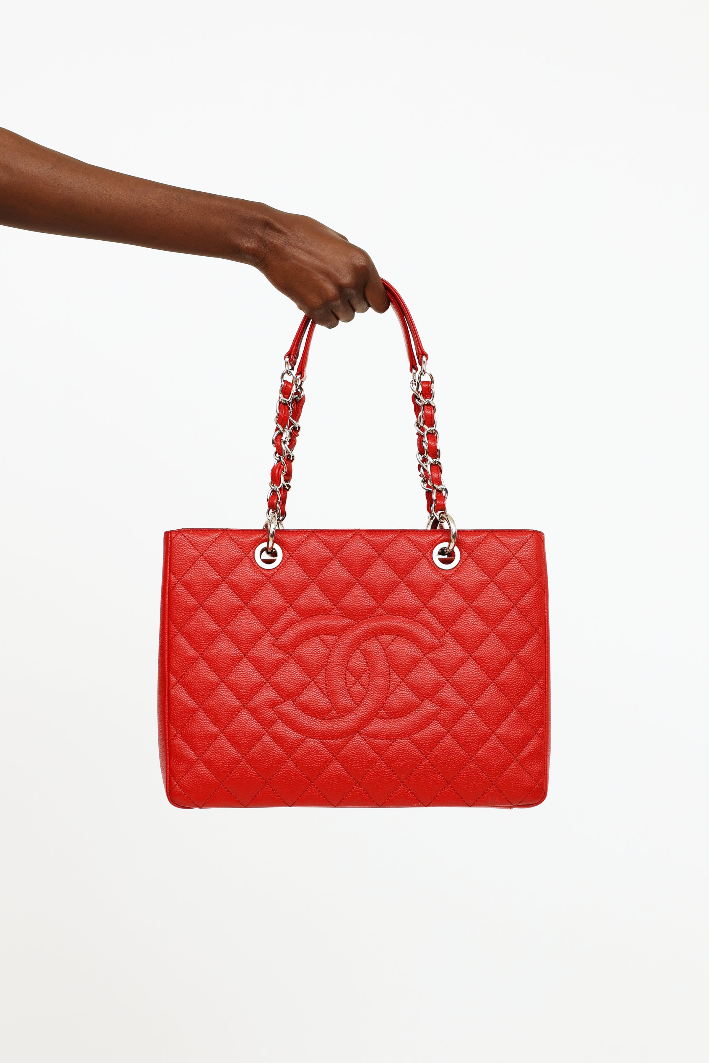 Chanel  2015 Red Caviar Grand Shopper Tote Bag  VSP Consignment