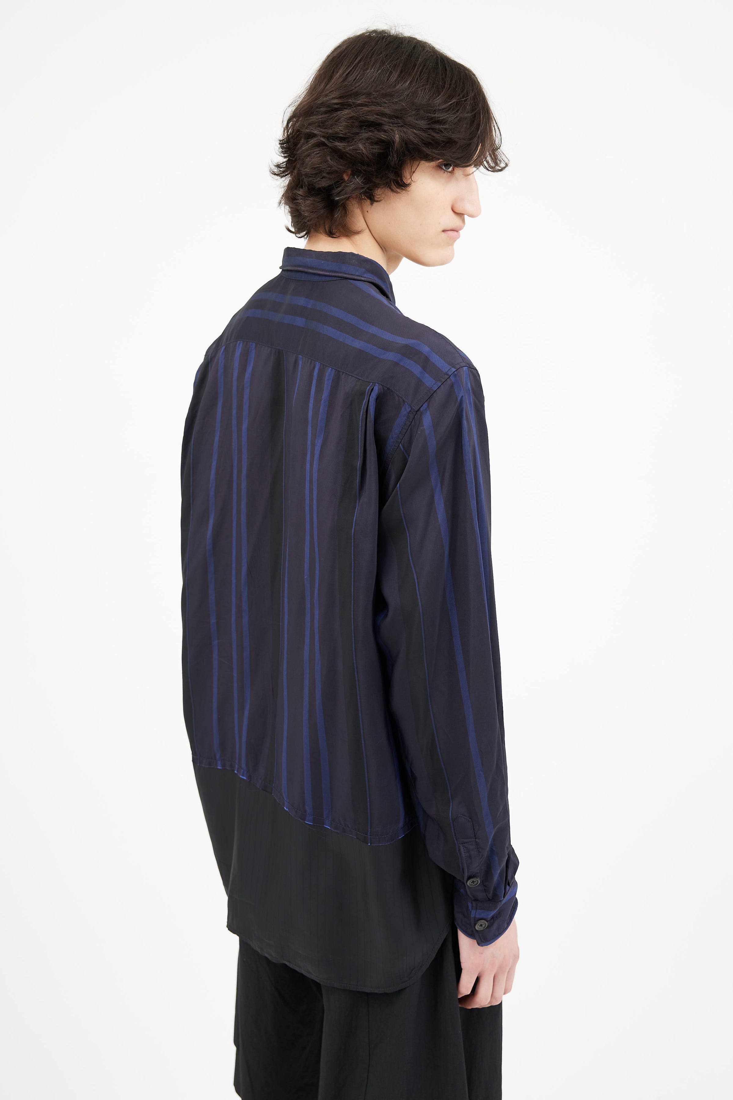 3.1 Phillip Lim // Black & Navy Stripe Shirt – VSP Consignment