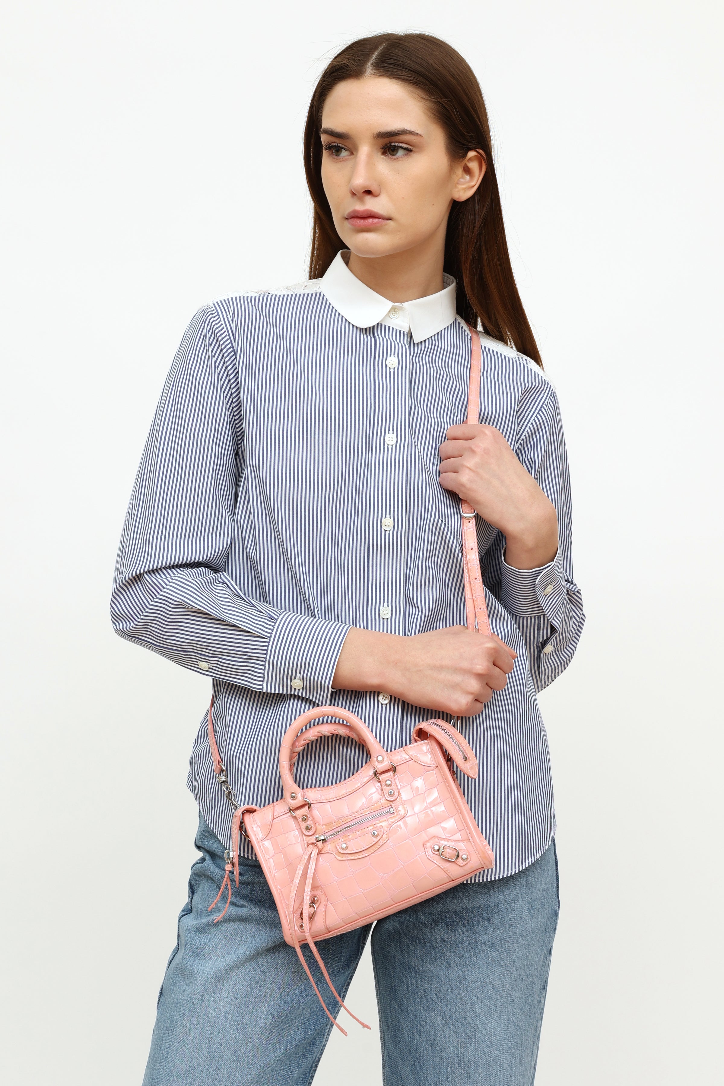 Balenciaga Inspired Mini City Twoway Bag Light Pink Womens Fashion  Bags  Wallets Crossbody Bags on Carousell