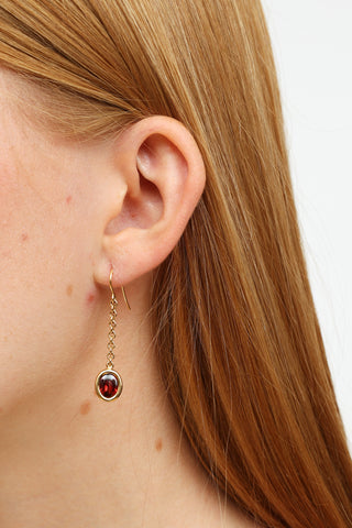 Birks // 18K Yellow Gold & Almandine Garnet Drop Earrings – VSP Consignment