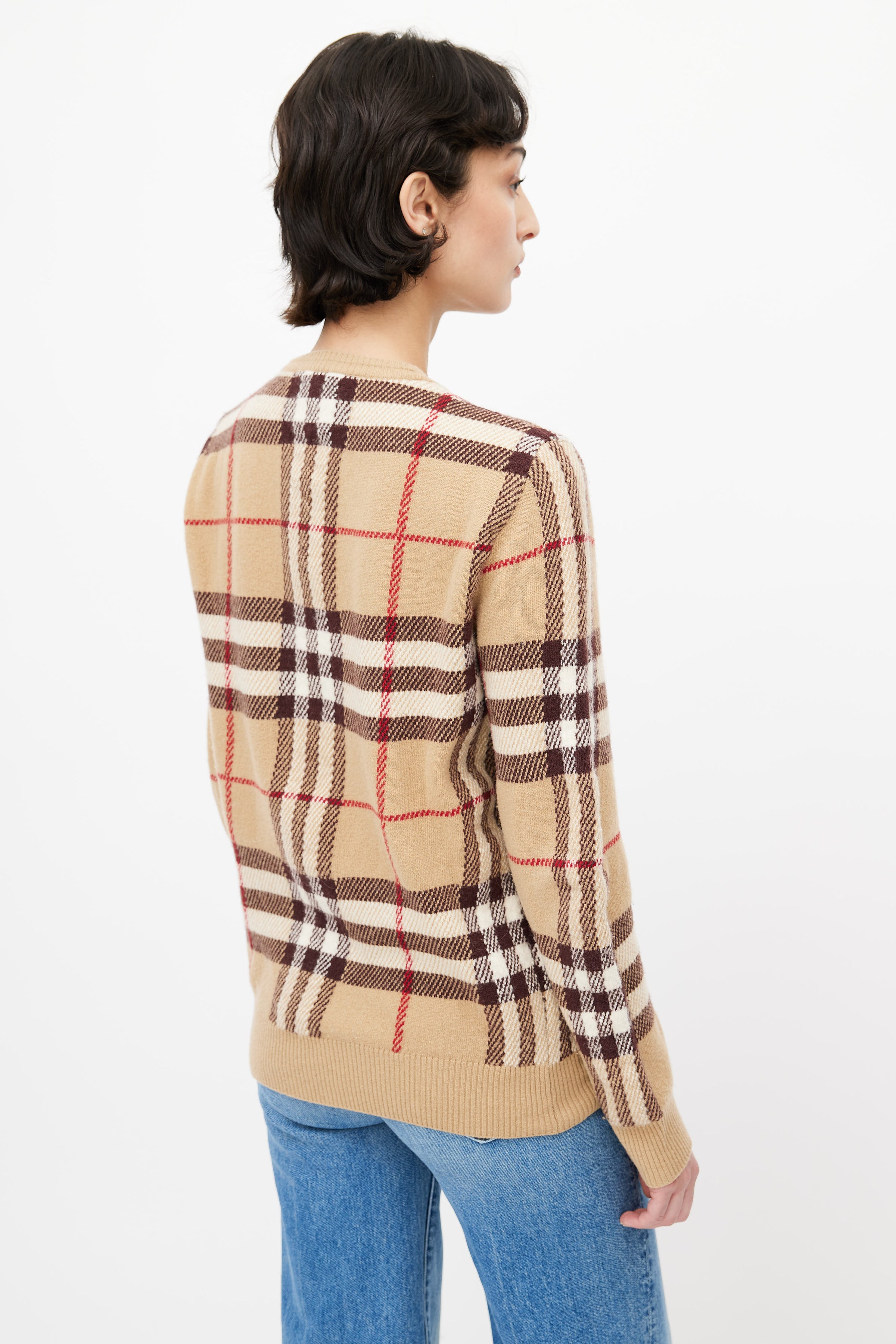 Burberry // Beige Nova Check Knit Sweater – VSP Consignment