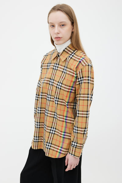 Burberry // Brown Nova Check Rainbow Long Sleeve Shirt – VSP Consignment