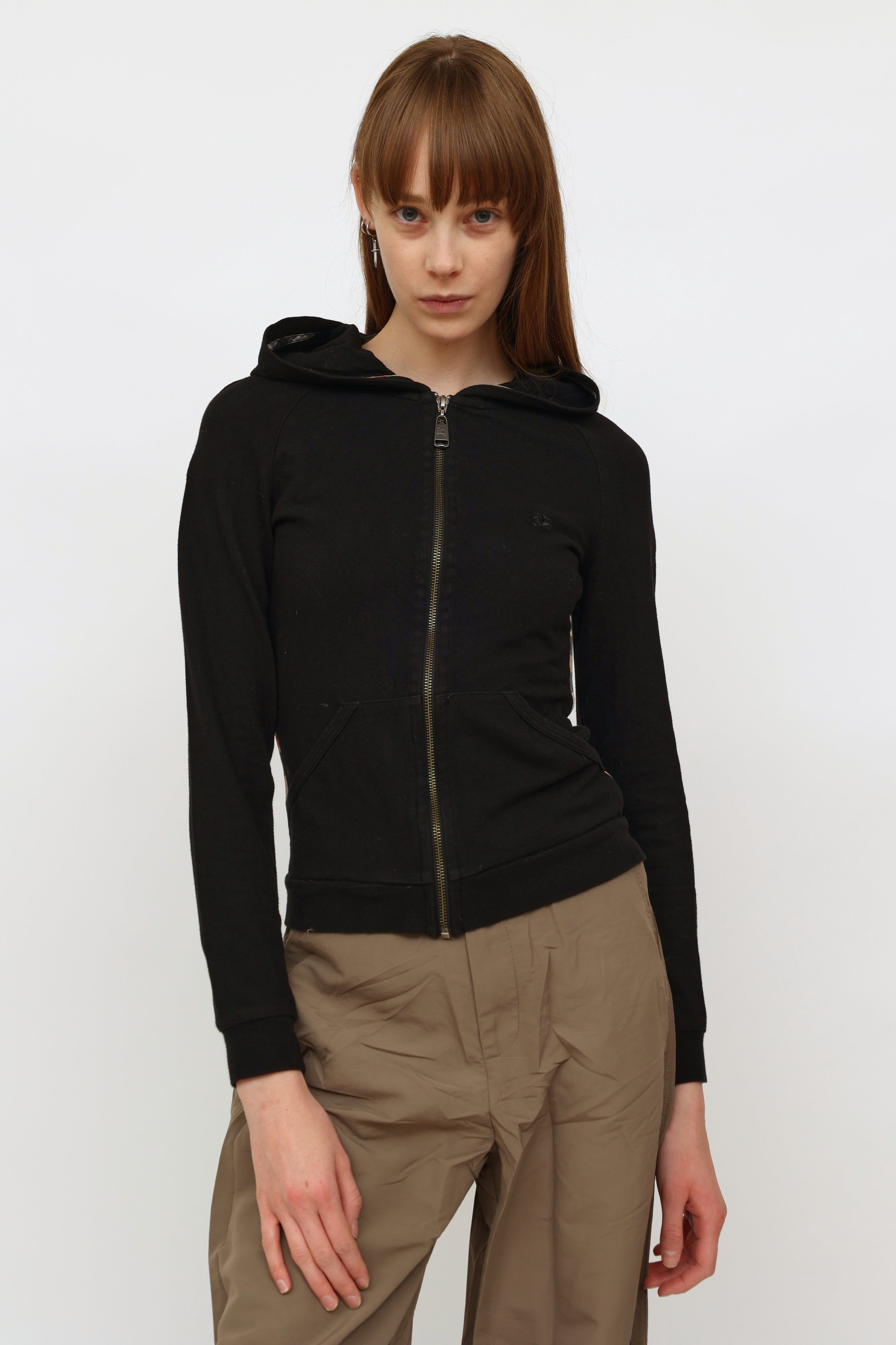 Burberry // Black Zip-Up Hoodie – VSP Consignment