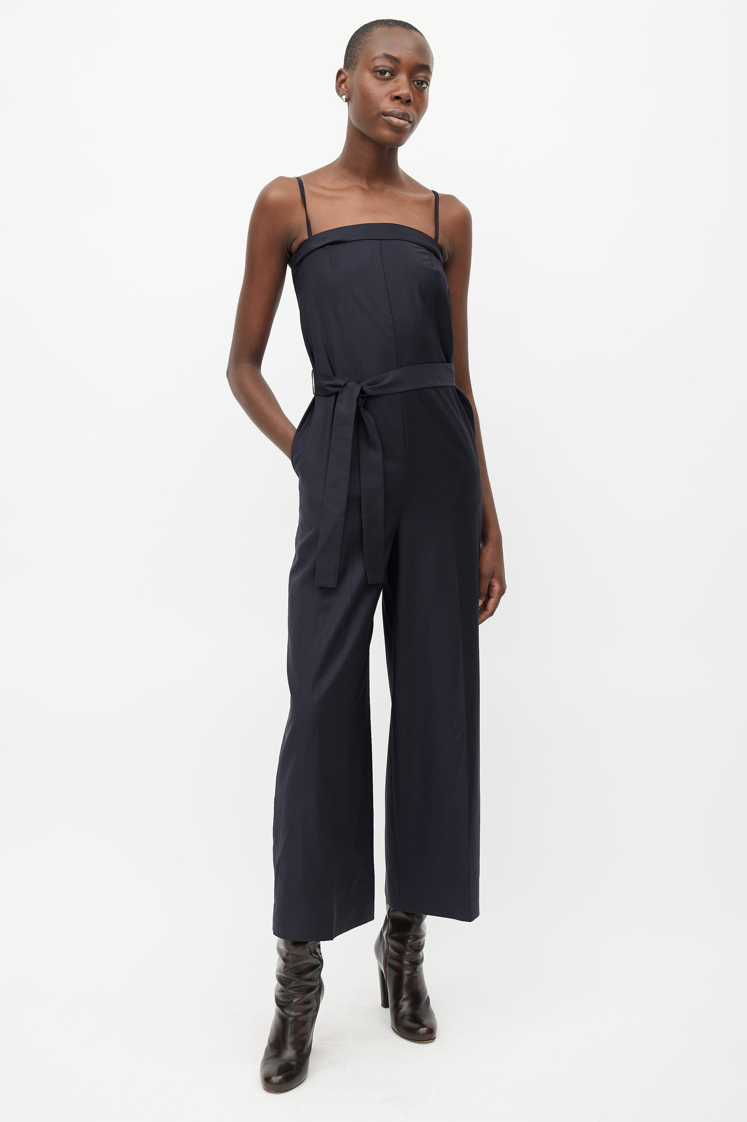 cos navy jumpsuit