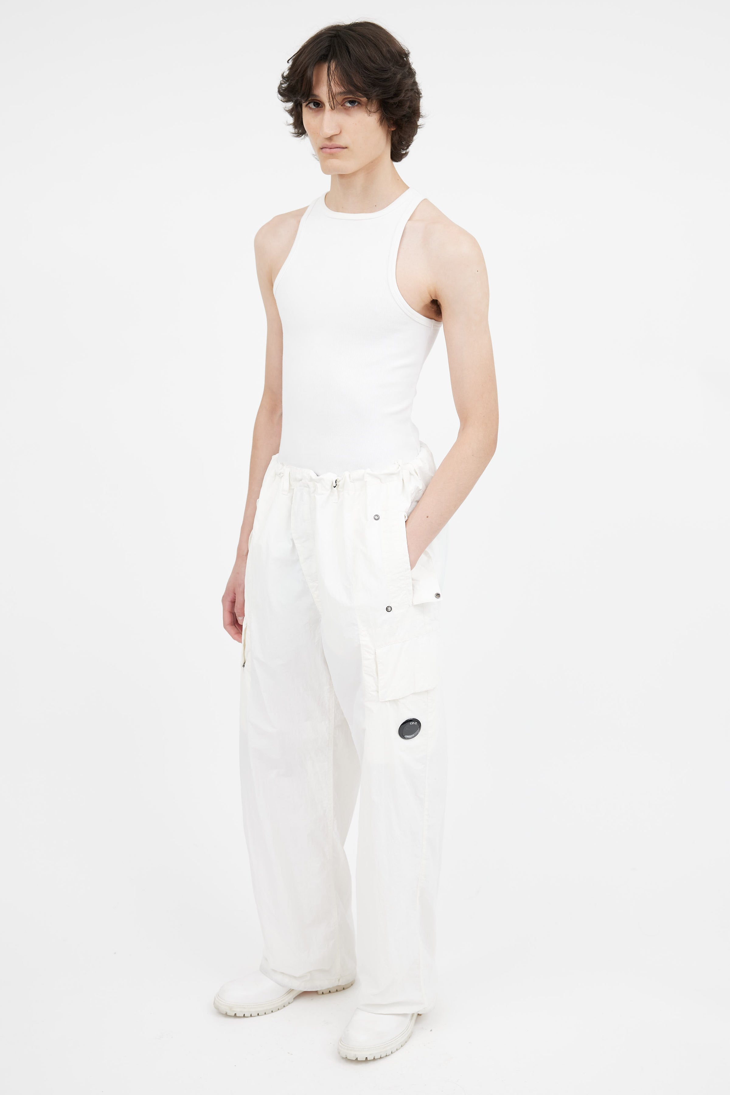 C.P. Company // White Flatt Nylon Oversized Pant – VSP Consignment