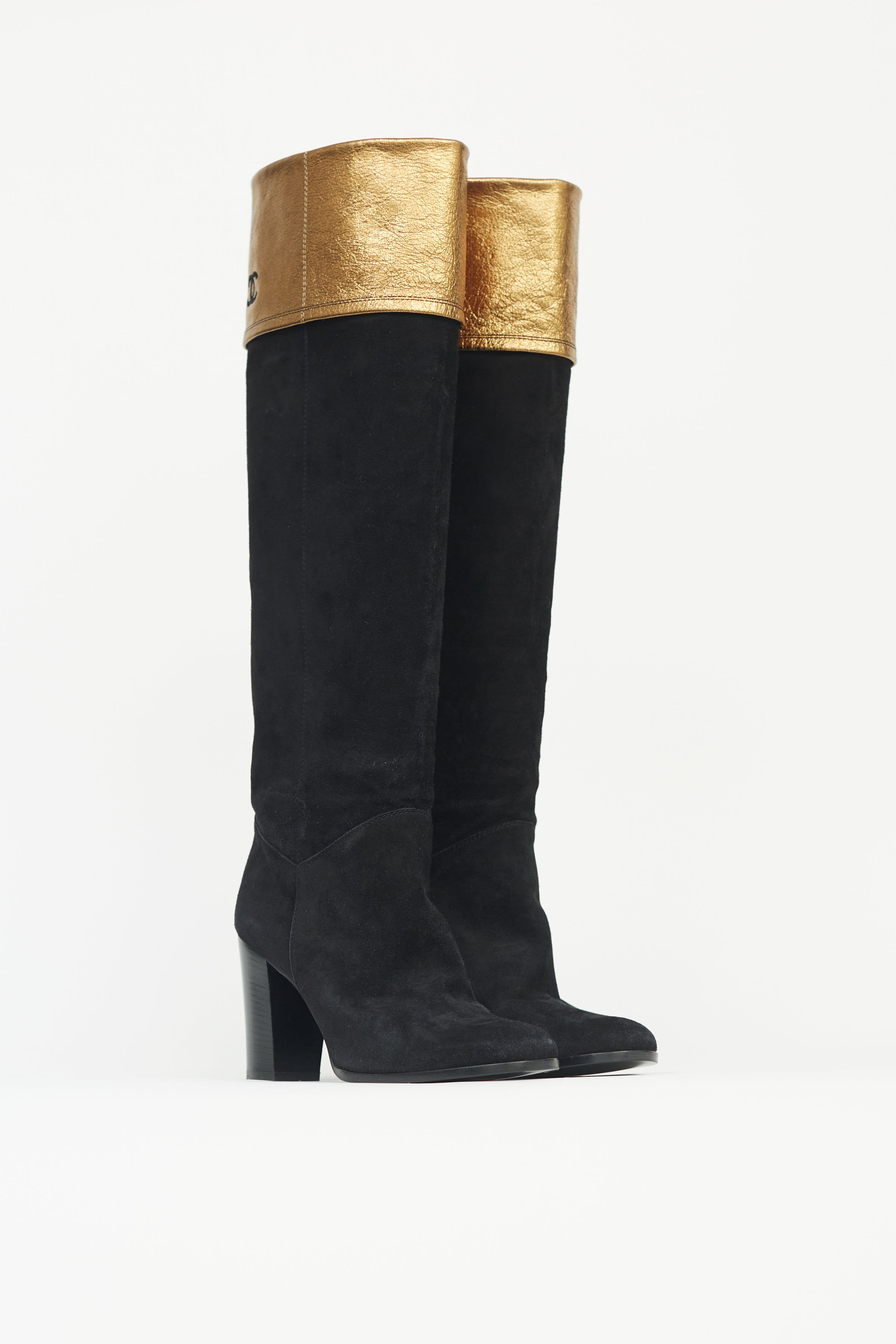 Chanel by Karl Lagerfeld ThighHigh CC Boots