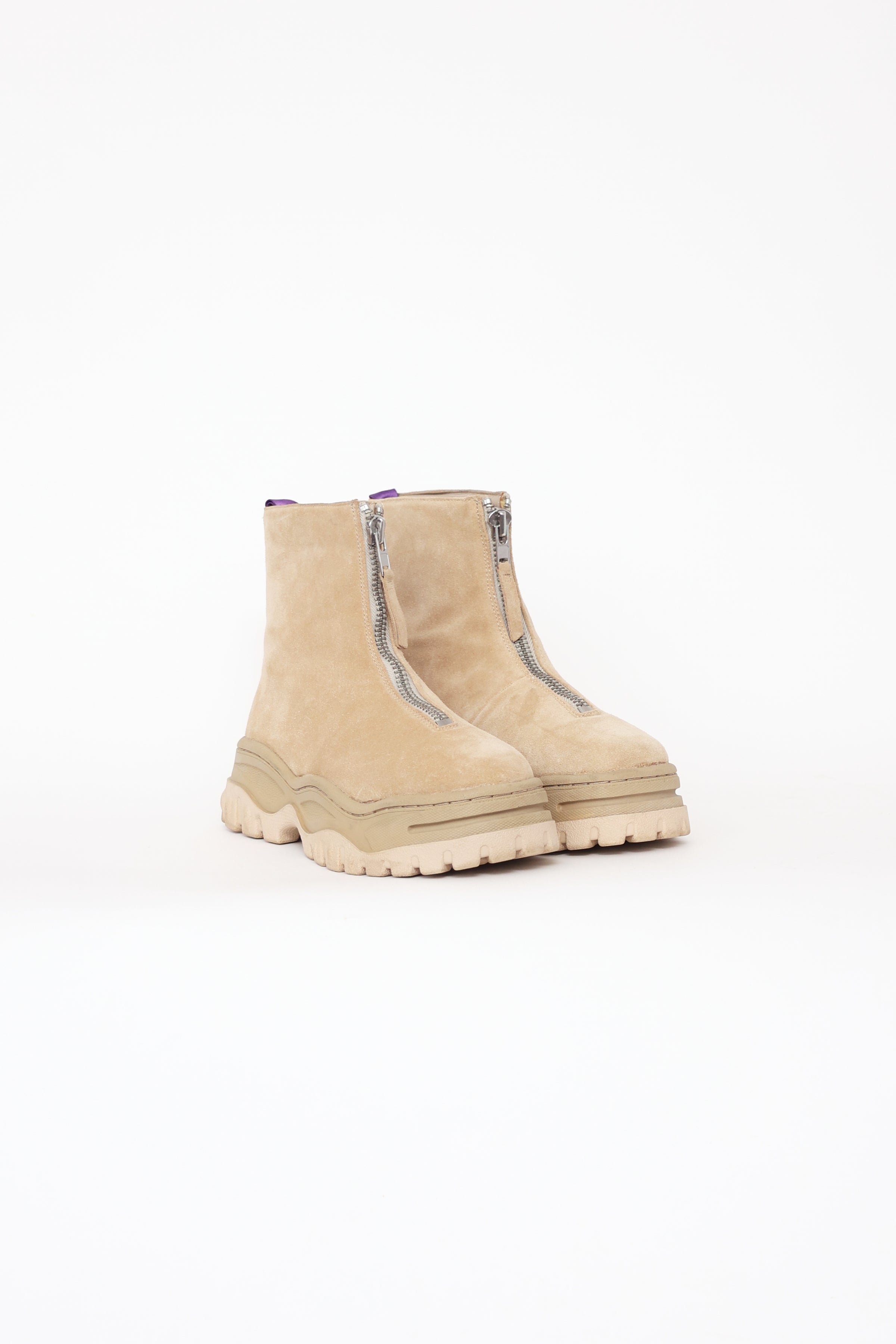 Eytys // Beige Suede Raven Chunky Boots – VSP Consignment