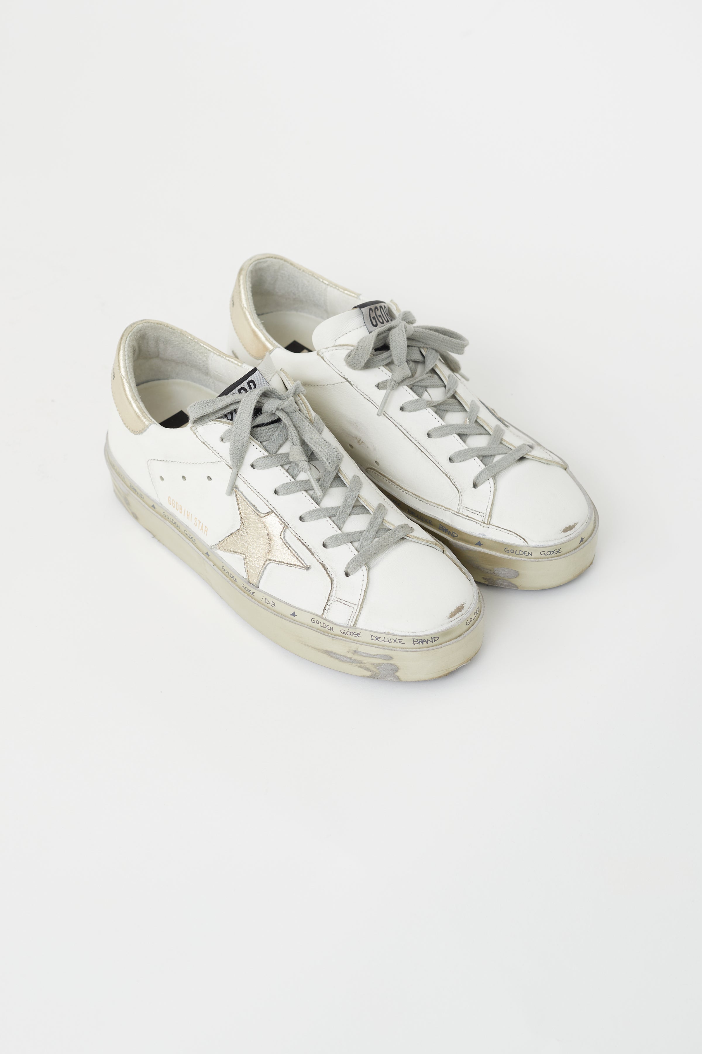 Golden Goose // White Leather Hi Star Platform Sneaker – VSP